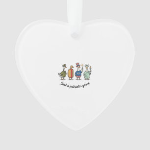 Patriottische Gans Vintage Gravure Grappige USA T- Ornament