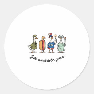 Patriottische Gans Vintage Gravure Grappige USA T- Ronde Sticker