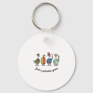 Patriottische Gans Vintage Gravure Grappige USA T- Sleutelhanger