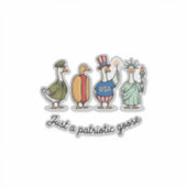 Patriottische Gans Vintage Gravure Grappige USA T- Sticker (Voorkant)