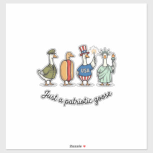 Patriottische Gans Vintage Gravure Grappige USA T- Sticker