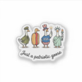 Patriottische Gans Vintage Gravure Grappige USA T- Sticker (Voorkant)
