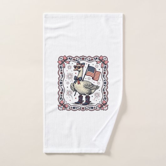 Patriottische Gans Vintage Gravure Handdoek (Handdoek)