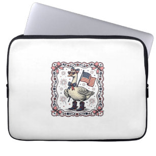 Patriottische Gans Vintage Gravure Laptop Sleeve