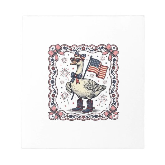 Patriottische Gans Vintage Gravure Notitieblok (Voorkant)