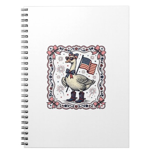 Patriottische Gans Vintage Gravure Notitieboek (Voorkant)