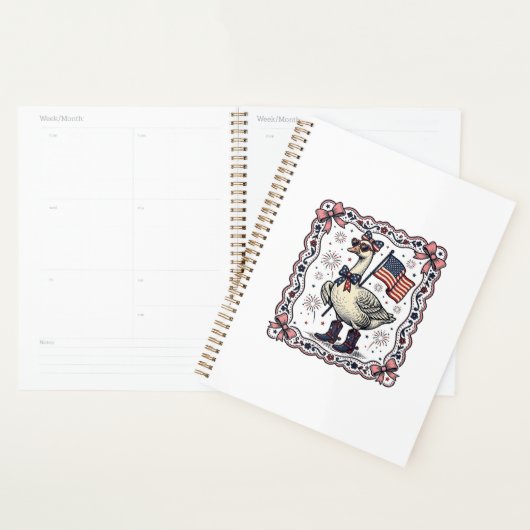 Patriottische Gans Vintage Gravure Planner (Display)