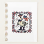 Patriottische Gans Vintage Gravure Planner (Voorkant)