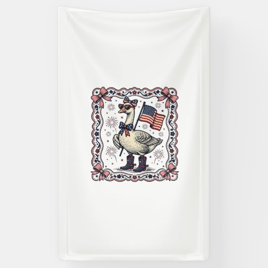 Patriottische Gans Vintage Gravure Spandoek (Verticaal)