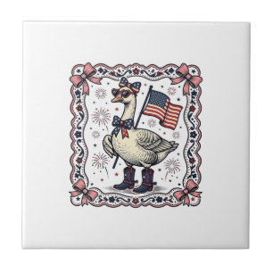 Patriottische Gans Vintage Gravure Tegeltje
