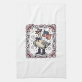 Patriottische Gans Vintage Gravure Theedoek (Verticaal)