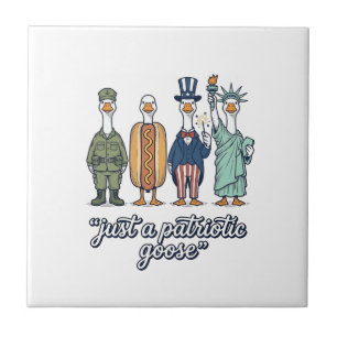 Patriottische Ganzen Opstelling Vintage Vector T-s Tegeltje