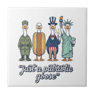 Patriottische Ganzen Opstelling Vintage Vector T-s Tegeltje