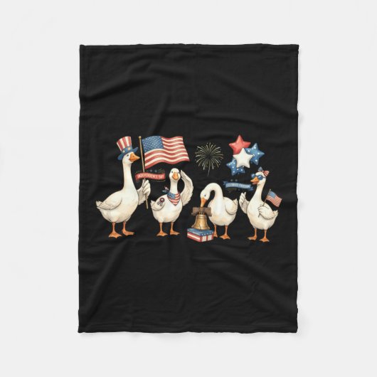 Patriottische Ganzen Parade 4 juli-viering Fleece Deken (Voorkant)