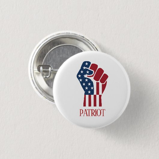 Patriottische Gebalde Vuist Ronde Button 3,2 Cm (Voorkant /achterkant)
