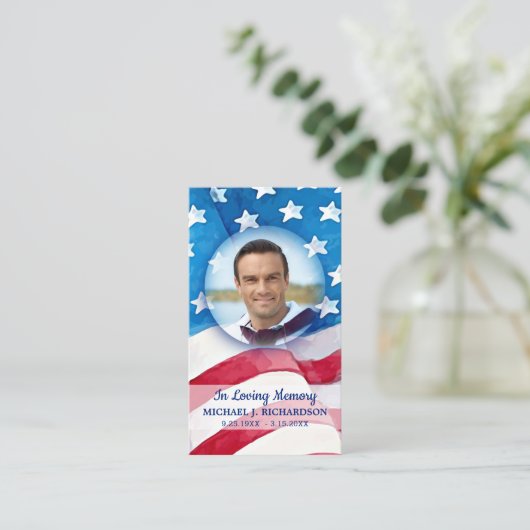 Patriottische Gebedsvlag Verenigde Staten Amerikaa Contactkaartje (Staand voorkant)