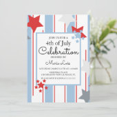Patriottische gebeurtenis op 4 juli Stars Stripes  Kaart (Staand voorkant)