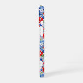 Patriottische gebloemde monogram iPhone 16 hoesje (Linkerkant)
