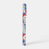 Patriottische gebloemde monogram iPhone 16 hoesje (Rechterkant)