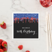 Patriottische geboorte Elegant Blue Red Glitter Dr Servet (Insitu)