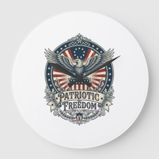 Patriottische Geboortejaar Serie Vector Grafische Grote Klok (Voorkant)