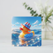 Patriottische Geel Rubber Duck Party Kaart (Staand voorkant)