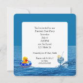 Patriottische Geel Rubber Duck Party Kaart (Achterkant)