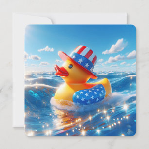 Patriottische Geel Rubber Duck Party Kaart