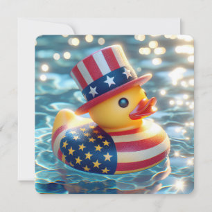 Patriottische Geel Rubber Eend Pool Party Kaart