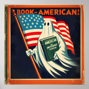 Patriottische geest: Boo-Amerika! Retrovibes Poster