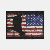 Patriottische geit 4 juli Amerikaanse vlag Fleece Deken (Voorkant (Horizontaal))