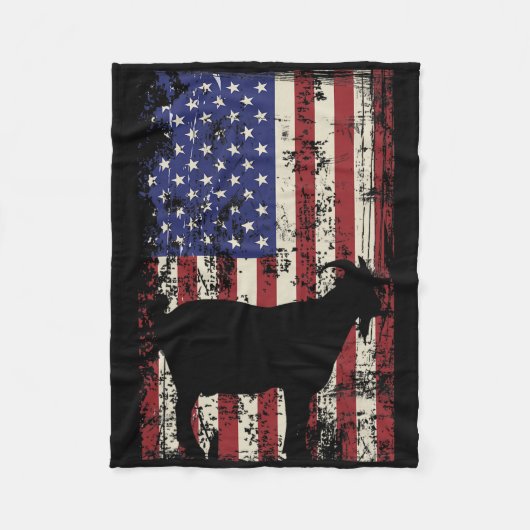 Patriottische geit 4 juli Amerikaanse vlag Fleece Deken (Voorkant)