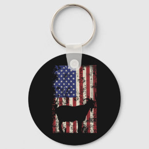 Patriottische geit 4 juli Amerikaanse vlag Sleutelhanger