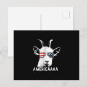 Patriottische geit Funny Goat America Aankondigingskaart (Voorkant / Achterkant)