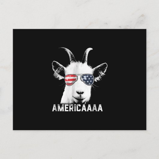 Patriottische geit Funny Goat America Aankondigingskaart (Voorkant)