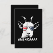 Patriottische geit Funny Goat America Informatiekaartje (Voorkant / Achterkant)