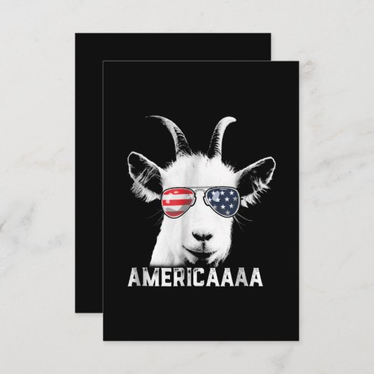 Patriottische geit Funny Goat America Informatiekaartje (Voorkant / Achterkant)