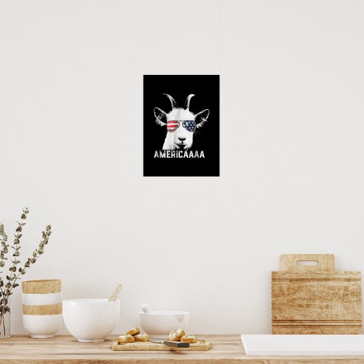Patriottische geit Funny Goat America Poster (Keuken)
