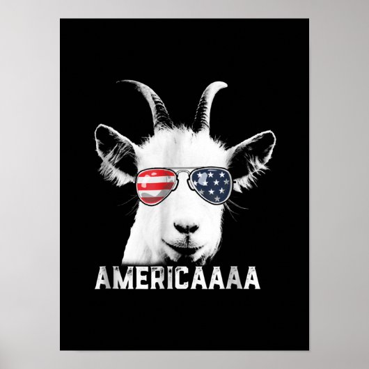 Patriottische geit Funny Goat America Poster (Voorkant)