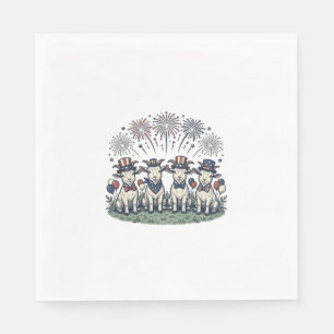 Patriottische Geiten Vuurwerk Vintage Shirt Ontwer Servet