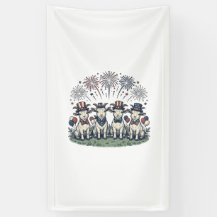 Patriottische Geiten Vuurwerk Vintage Shirt Ontwer Spandoek