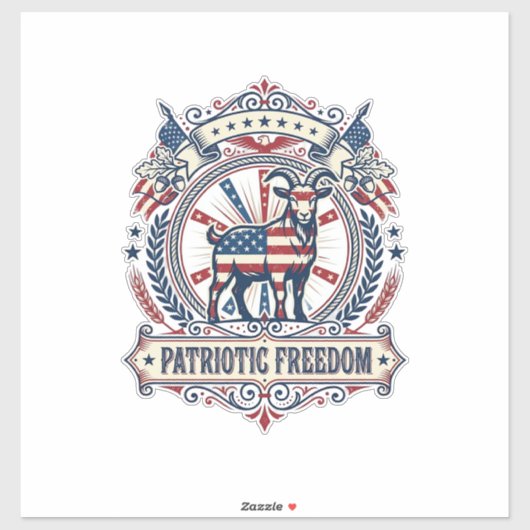 Patriottische Geitenboerderij Vector Grafische T-s Sticker (Vel)