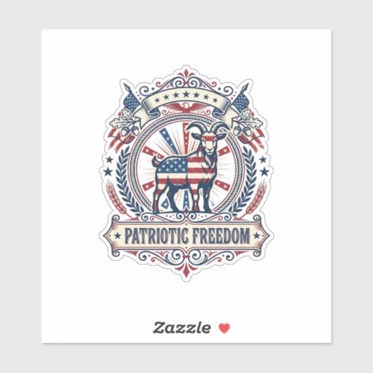 Patriottische Geitenboerderij Vector Grafische T-s Sticker (Vel)