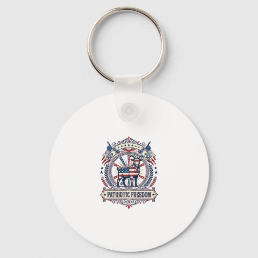 Patriottische Geitenboerderij Vector Graphic T-shi Sleutelhanger (Voorkant)
