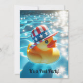 Patriottische gele rubberen eend in zwembad kaart (Voorkant)