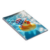 Patriottische gele rubberen eend in zwembad notitieboek (Rechterzijde)