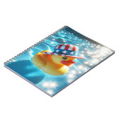 Patriottische gele rubberen eend in zwembad notitieboek (Linkerzijde)