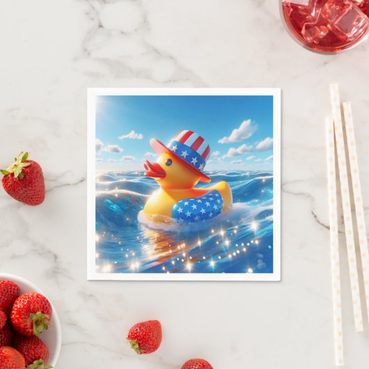 Patriottische gele rubberen eend servet (Insitu)