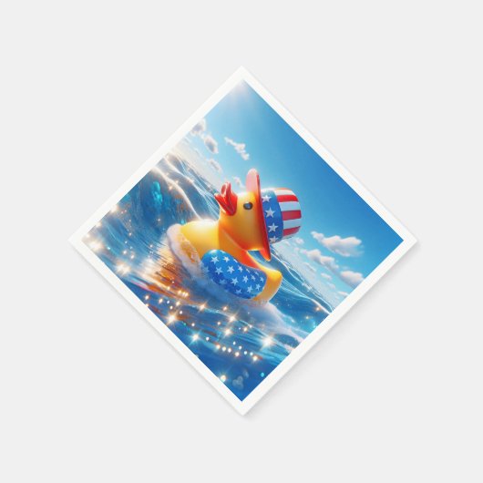 Patriottische gele rubberen eend servet (Hoek)