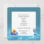 Patriottische Gele Rubberen Eend Zwembad Feestje Kaart (Achterkant)